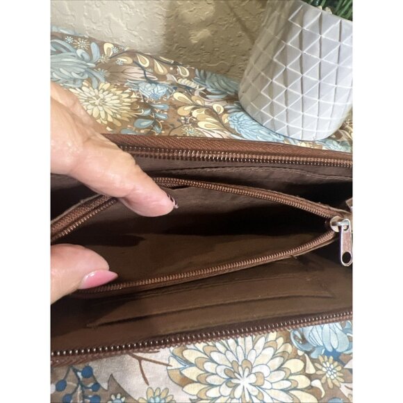 Rosetti Brown Faux Leather Zip Around Clutch Wallet - Picture 8 of 11